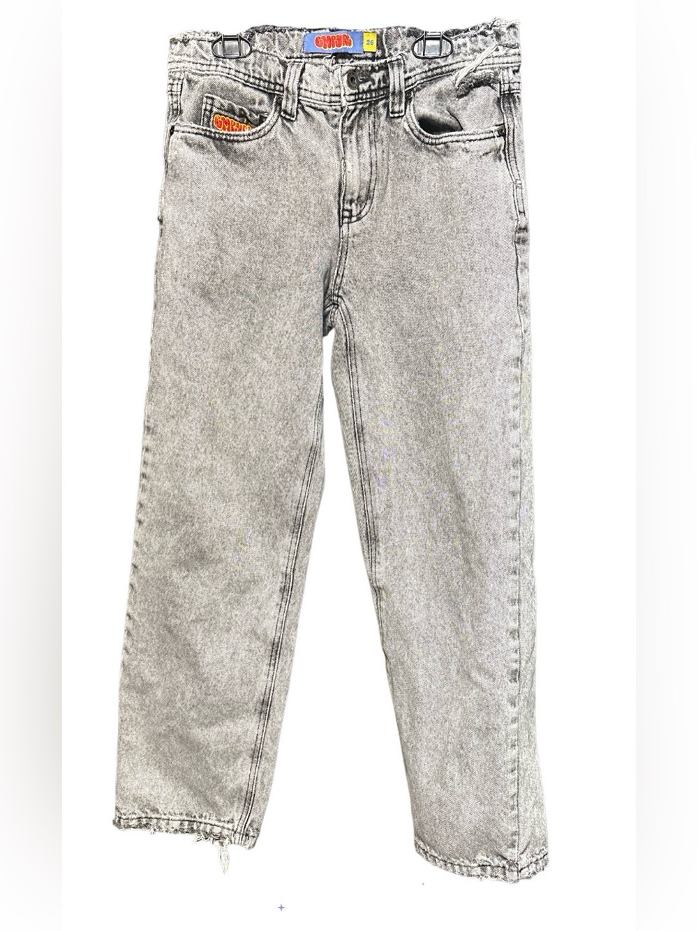 Empyre Gray Acid-Wash Straight Jeans